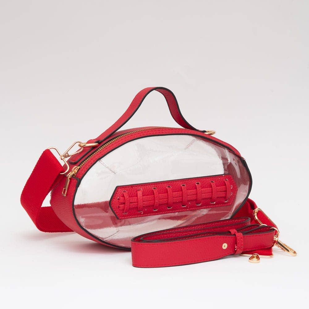 Clear Gameday Football Stitch Detail Crossbody Bag