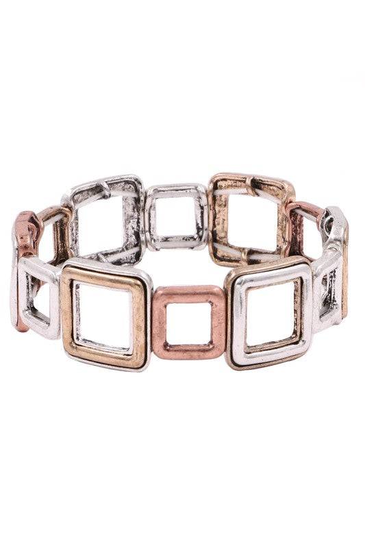 Metal Square Stretch Bracelet