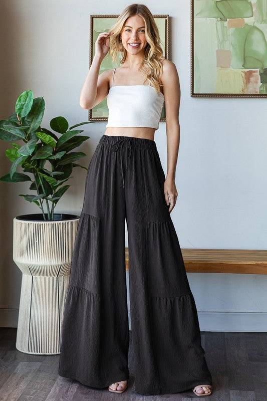 Over Wide Leg Solid Pants