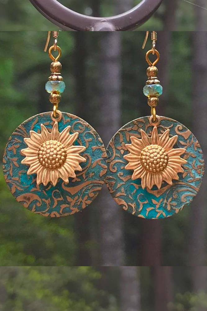 Bohemian Retro Sunflower Earrings