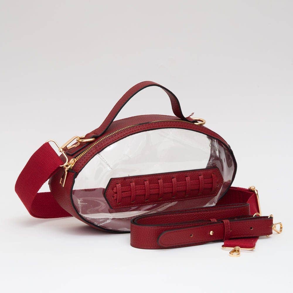 Clear Gameday Football Stitch Detail Crossbody Bag