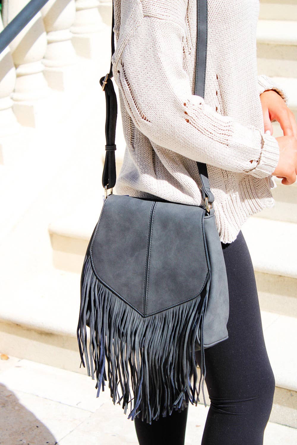 Michelle Boho Fringe Crossbody Bag