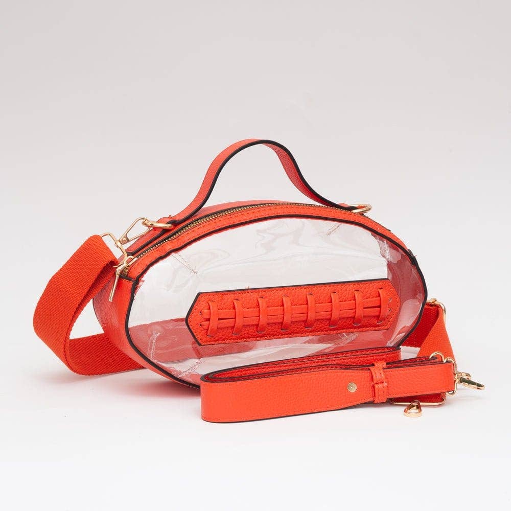 Clear Gameday Football Stitch Detail Crossbody Bag