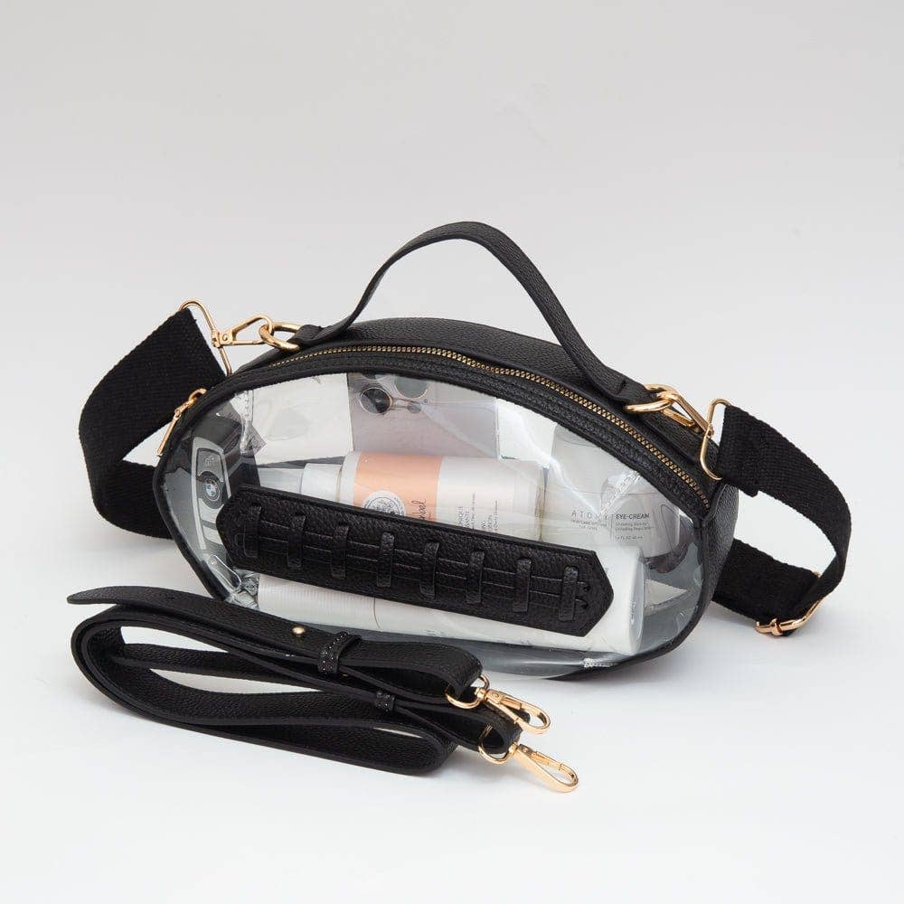 Clear Gameday Football Stitch Detail Crossbody Bag