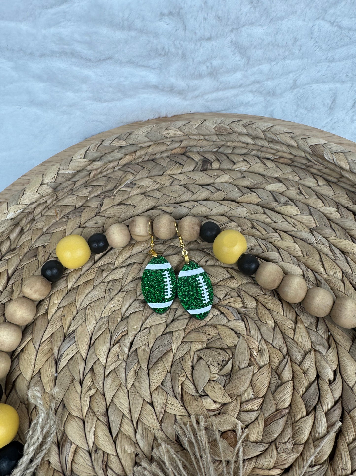 Glitter Football Earrings