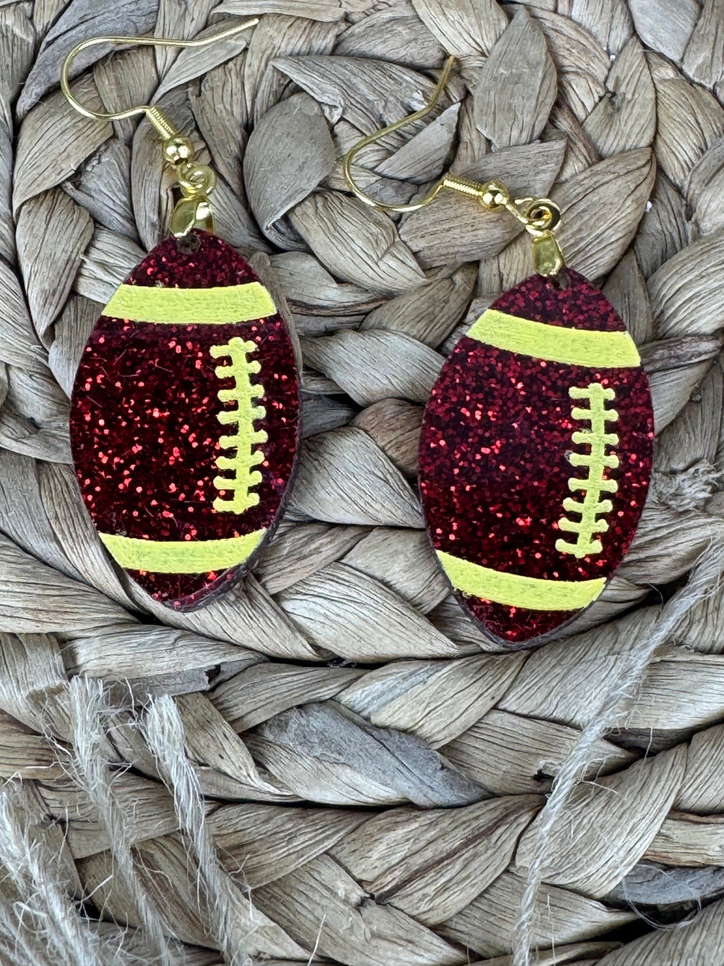 Glitter Football Earrings