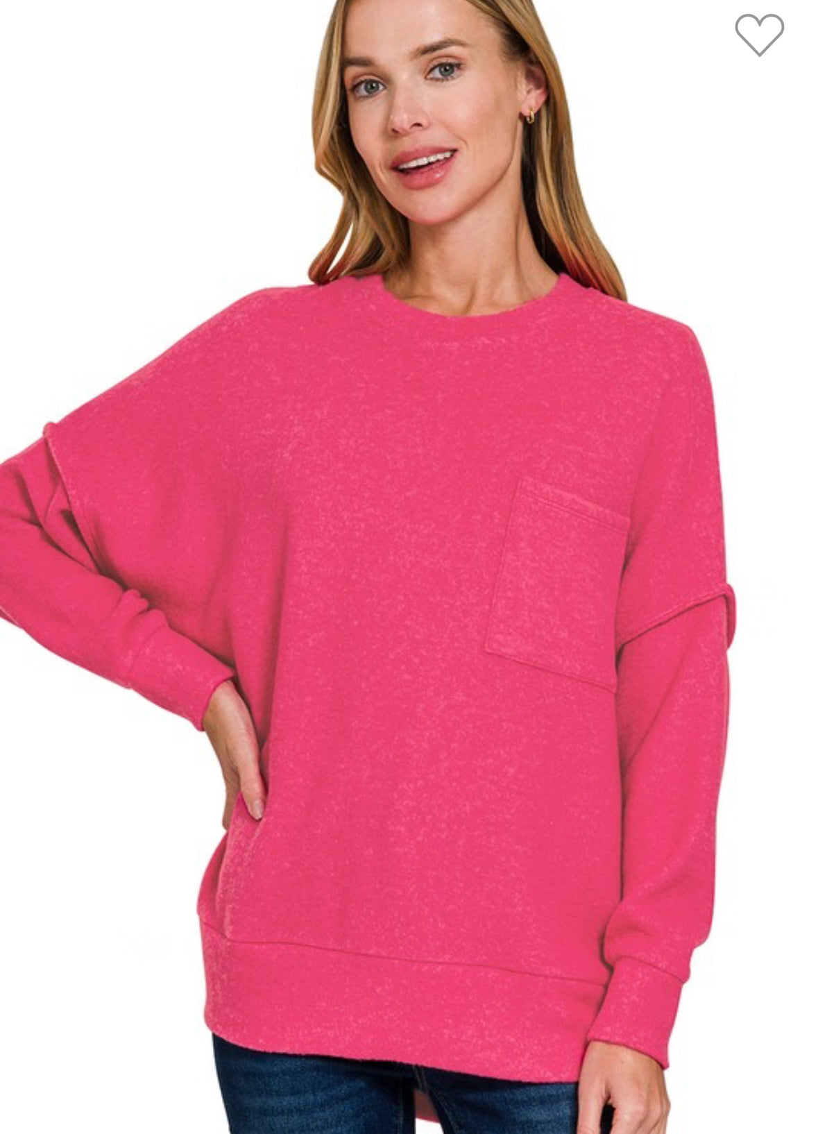 Brushed Melange Drop Shoulder Oversized Sweater