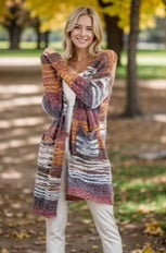 Multi Color Print Cardigan