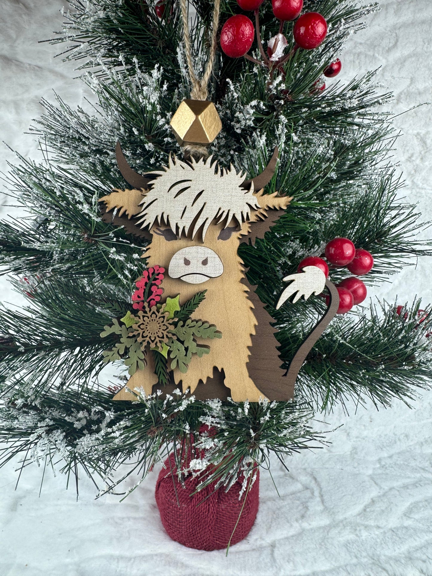 Handcrafted Highland Cow Ornament