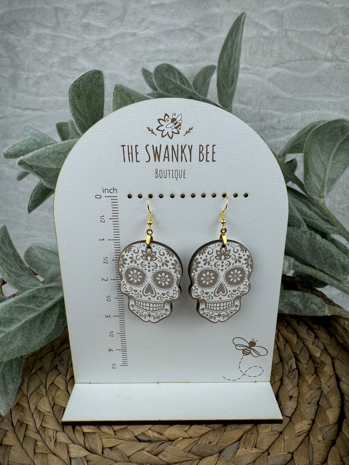 Dangle Sugar Skull Earrings