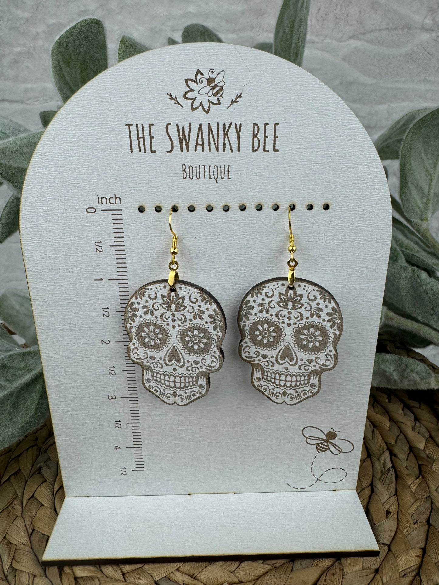 Dangle Sugar Skull Earrings