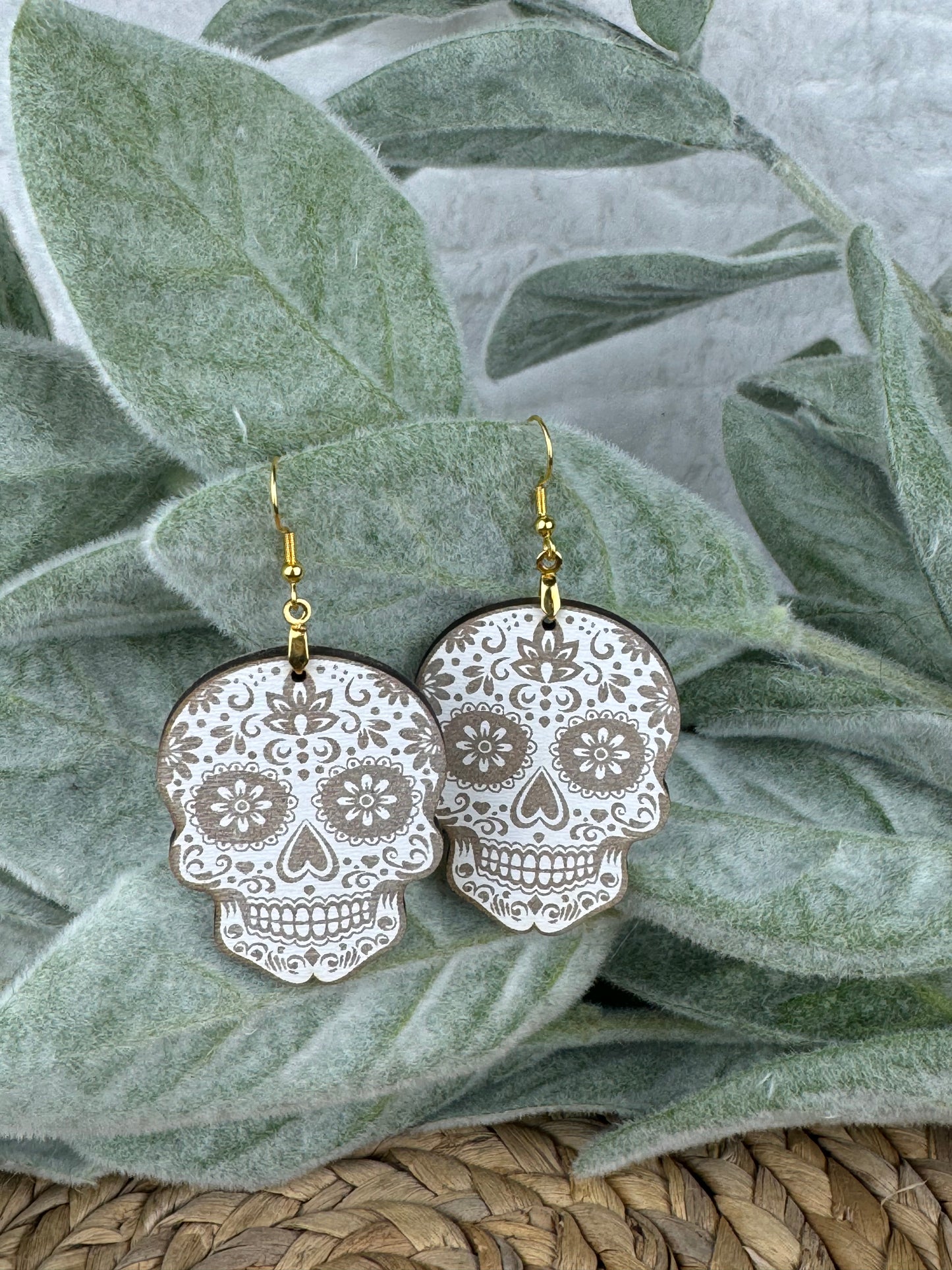 Dangle Sugar Skull Earrings