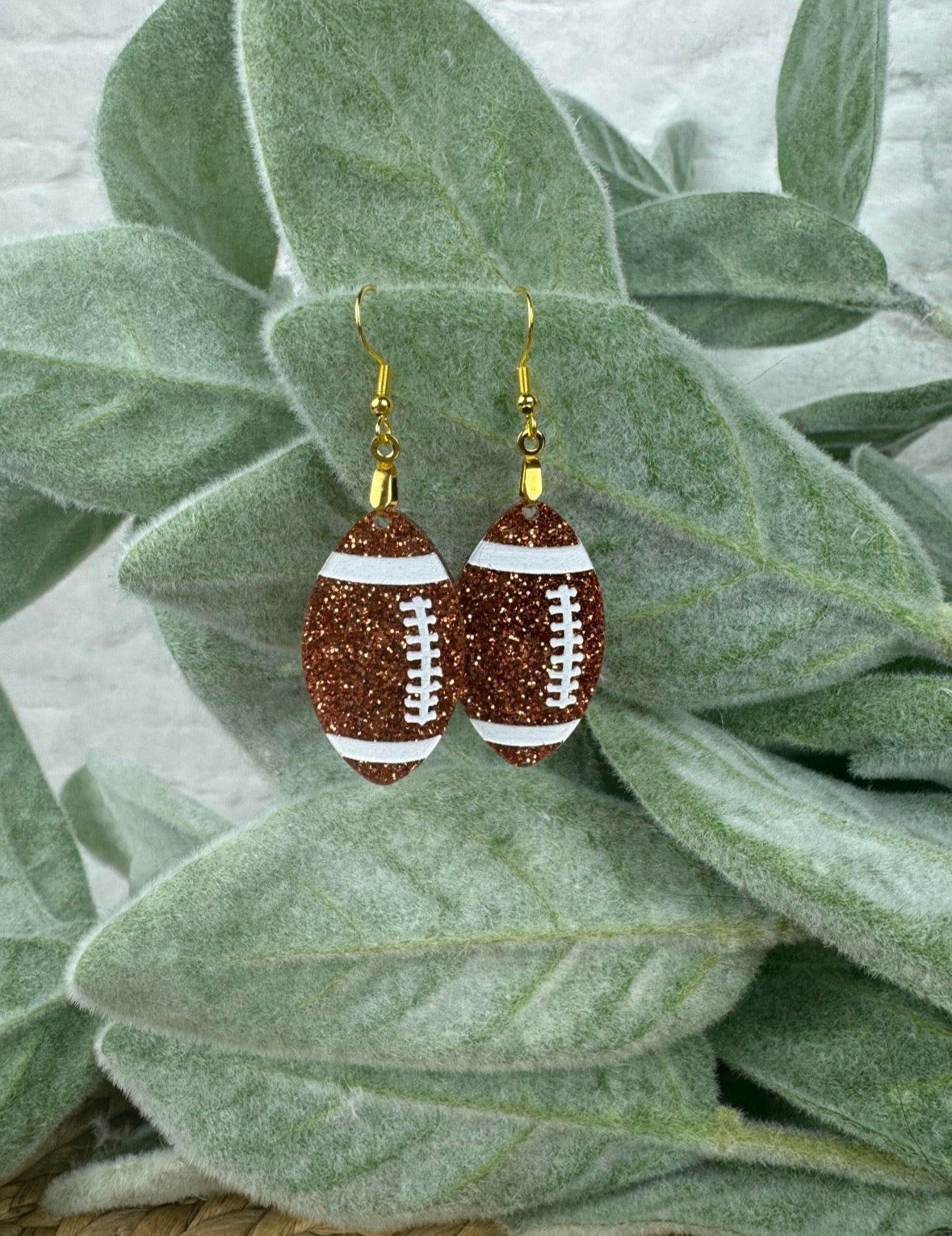 Glitter Football Earrings