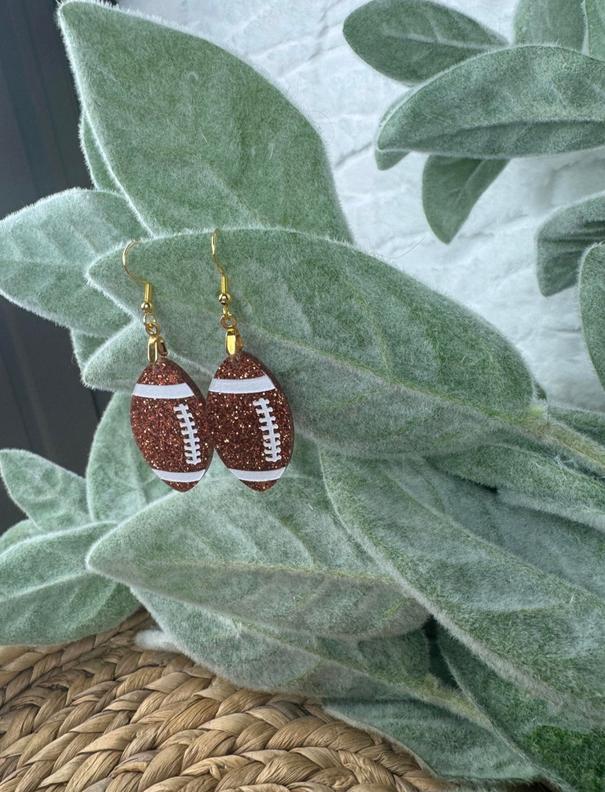 Glitter Football Earrings