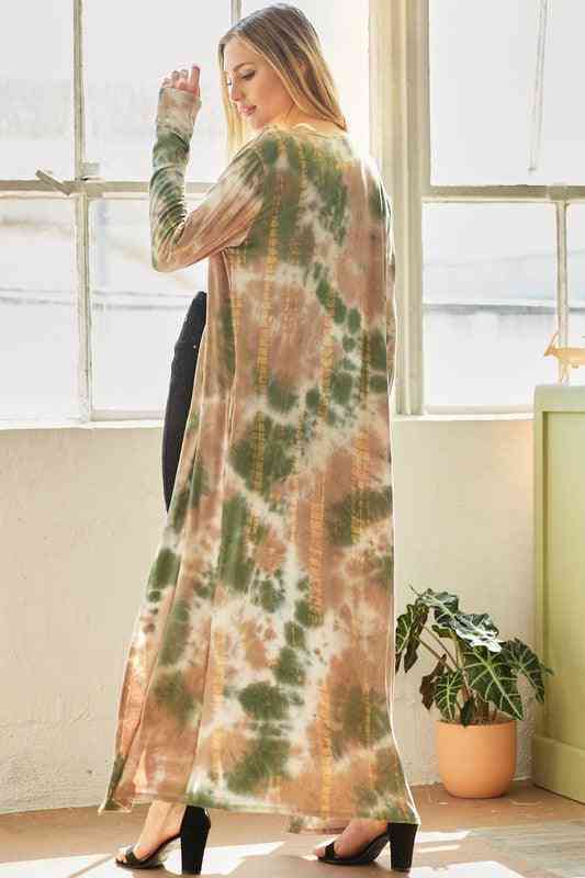 Tie dye best sale long cardigan