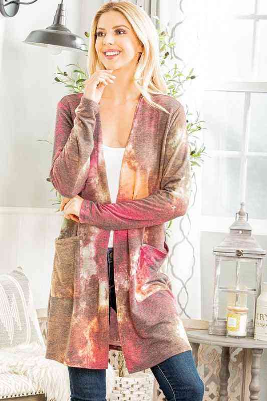 Tie Dye Cardigan with Pockets - The Swanky Bee