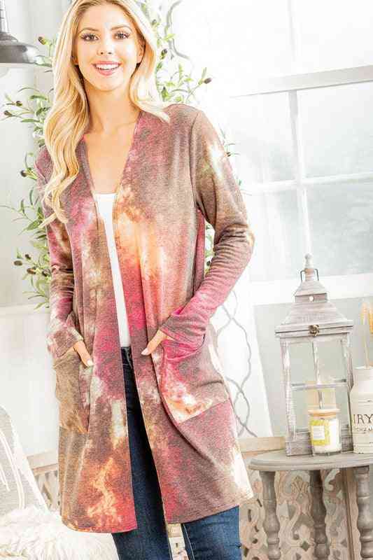 Tie Dye Cardigan with Pockets - The Swanky Bee