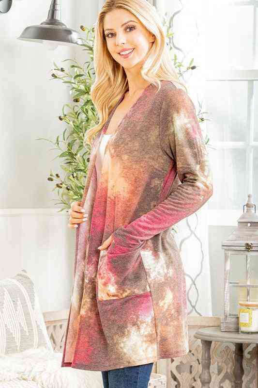 Tie Dye Cardigan with Pockets - The Swanky Bee